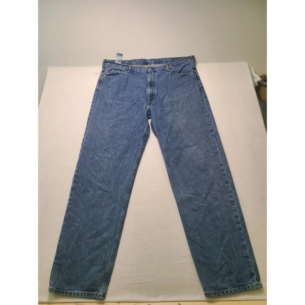 Levi's 44x36 550 Relaxed Fit Tapered Leg Jeans Medium Wash Blue Denim Casual